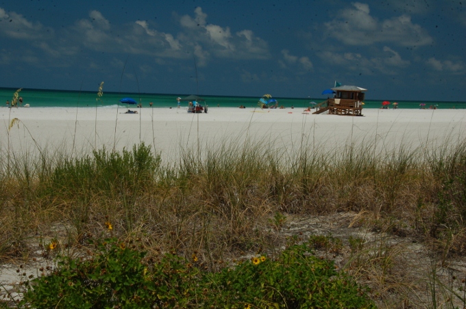 The white sands of a Sarasota beach, Florida